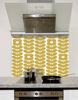 Picture of Retro Flowers and Leaves Orchre Splashback