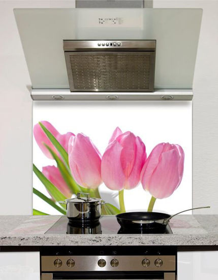 Picture of Pink Tulips in Line Splashback