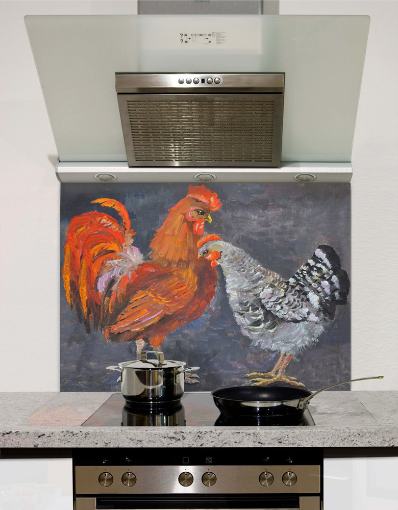 Picture of Rooster and hen Splashback