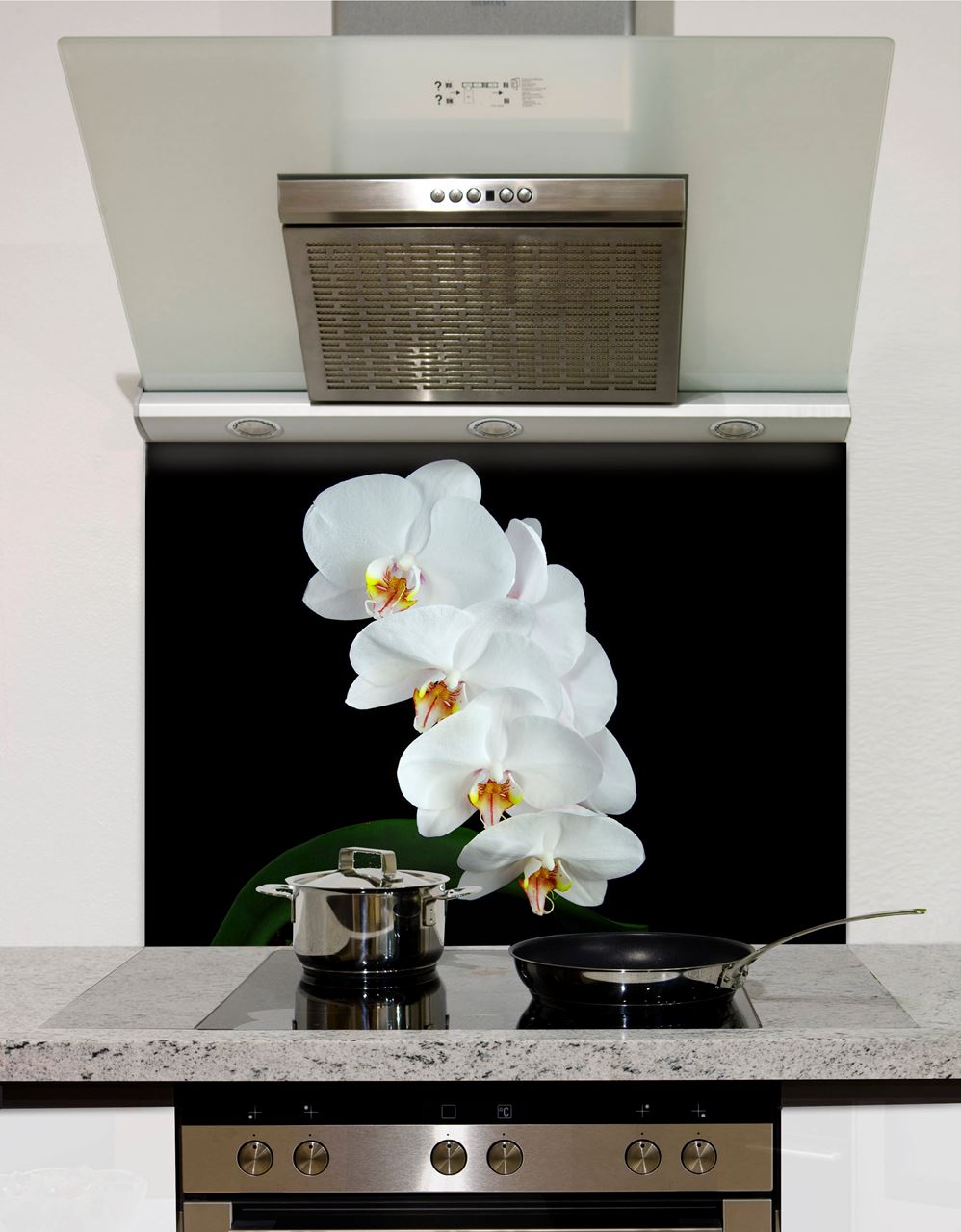 Splashback Toughened Glass Modern Unique Kitchen Orchid on the Bambus Any Sizes 