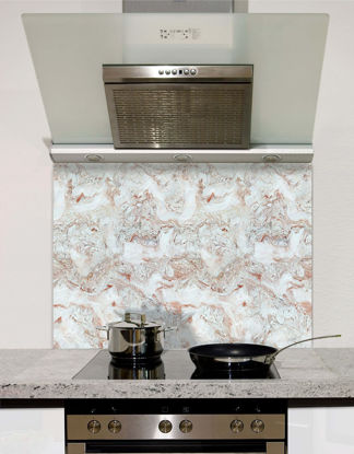 Picture of White veined marble Splashback