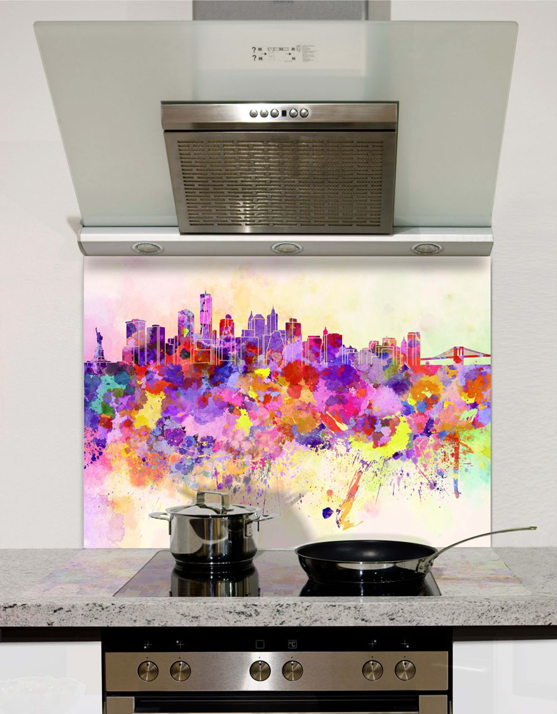 Picture of Watercolour New York skyline Splashback
