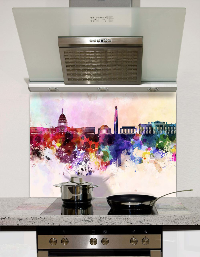 Picture of Watercolour Washington DC skyline Splashback