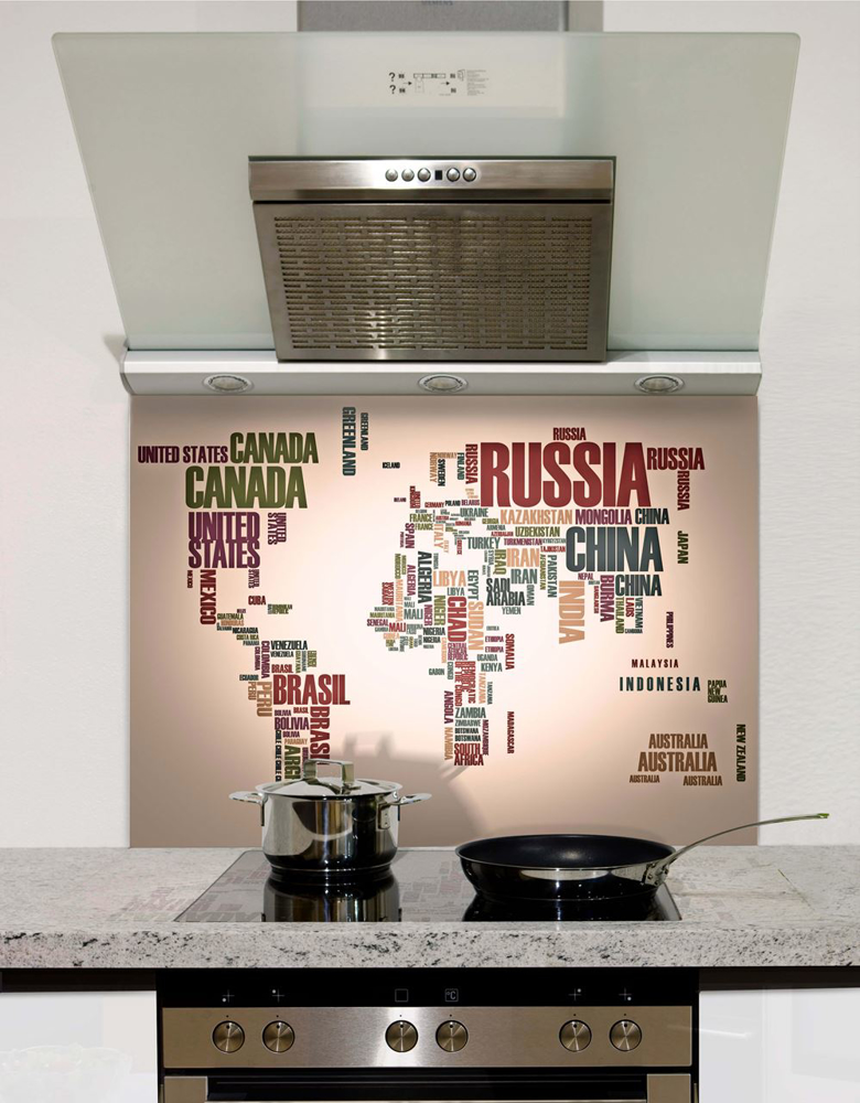 Picture of World map colour Splashback