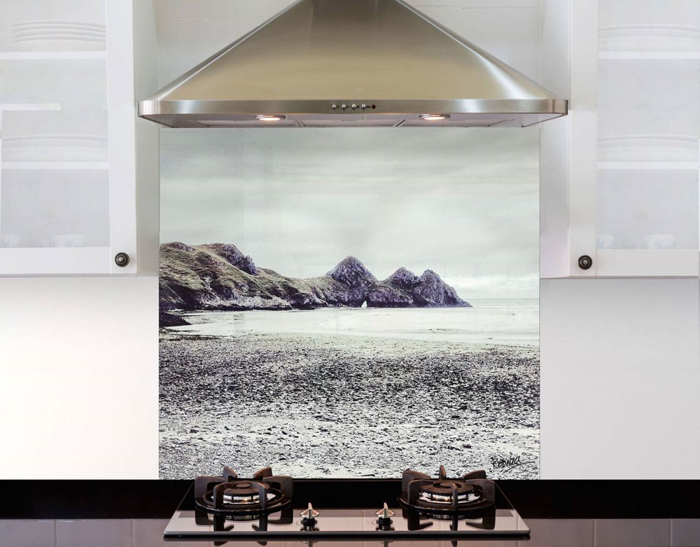 Picture of Three Cliffs Bay - Greyscale