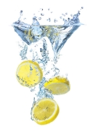 Picture of Sliced lemons in water splashback