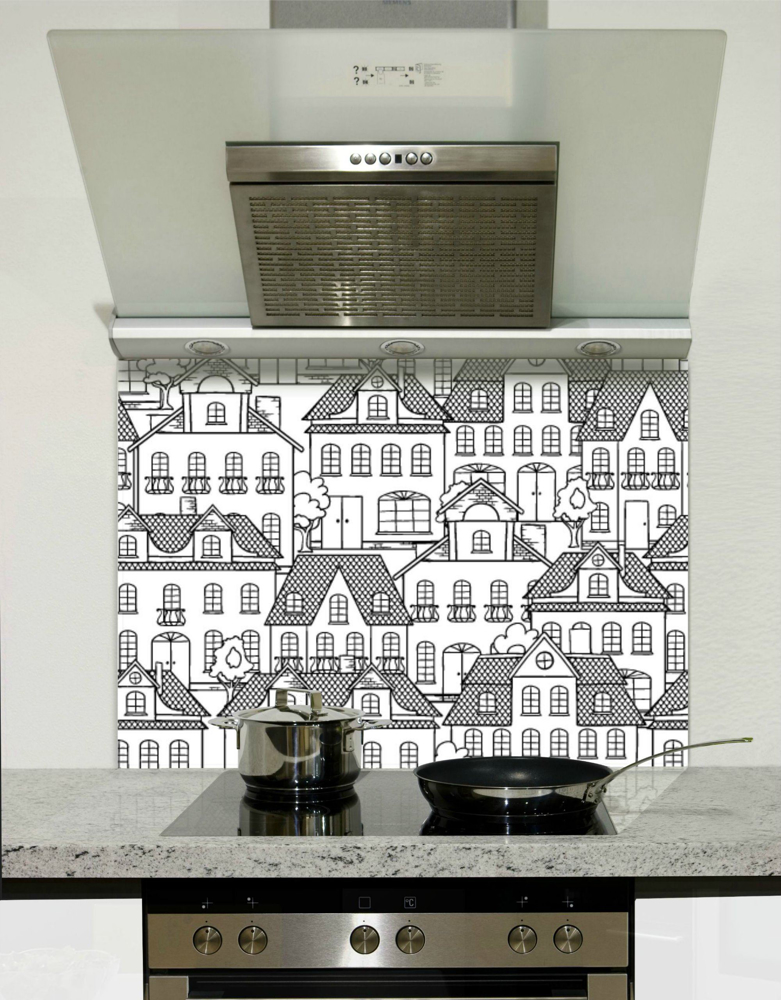Picture of Black and white town 003 Splashback