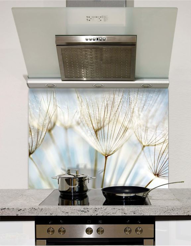 Picture of Blue Dandelion Wish Glass Splashback (standard size)