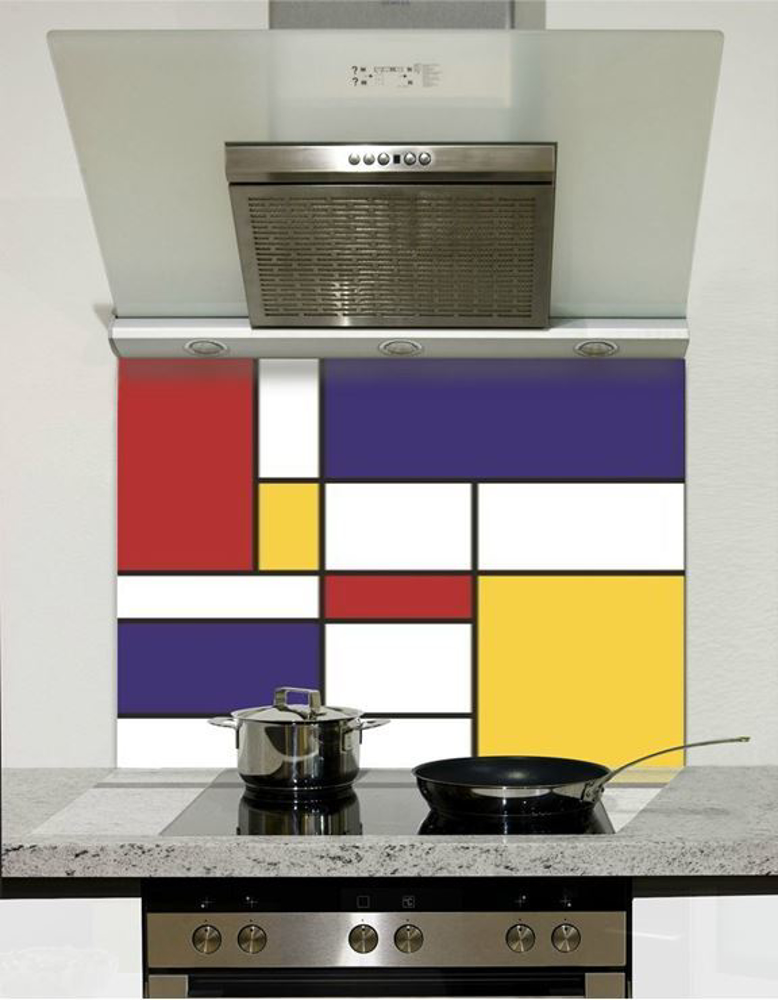 Picture of Mondrian Squares Glass Splashback (standard size)