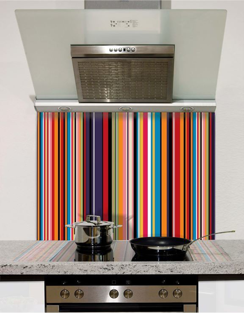 Picture of Multi Stripe Glass Splashback (standard size)