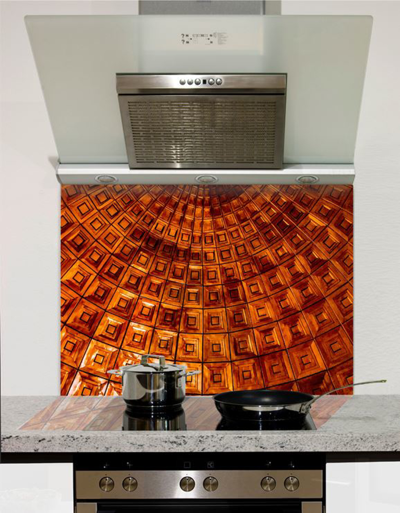 Picture of Copper Cupola Plate Glass Splashback (standard size)