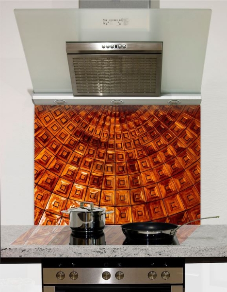 Picture of Copper Cupola Plate Glass Splashback (standard size)