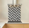 Black Marble Chevron Glass Splashback