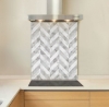 Grey Marble Chevron Splashback