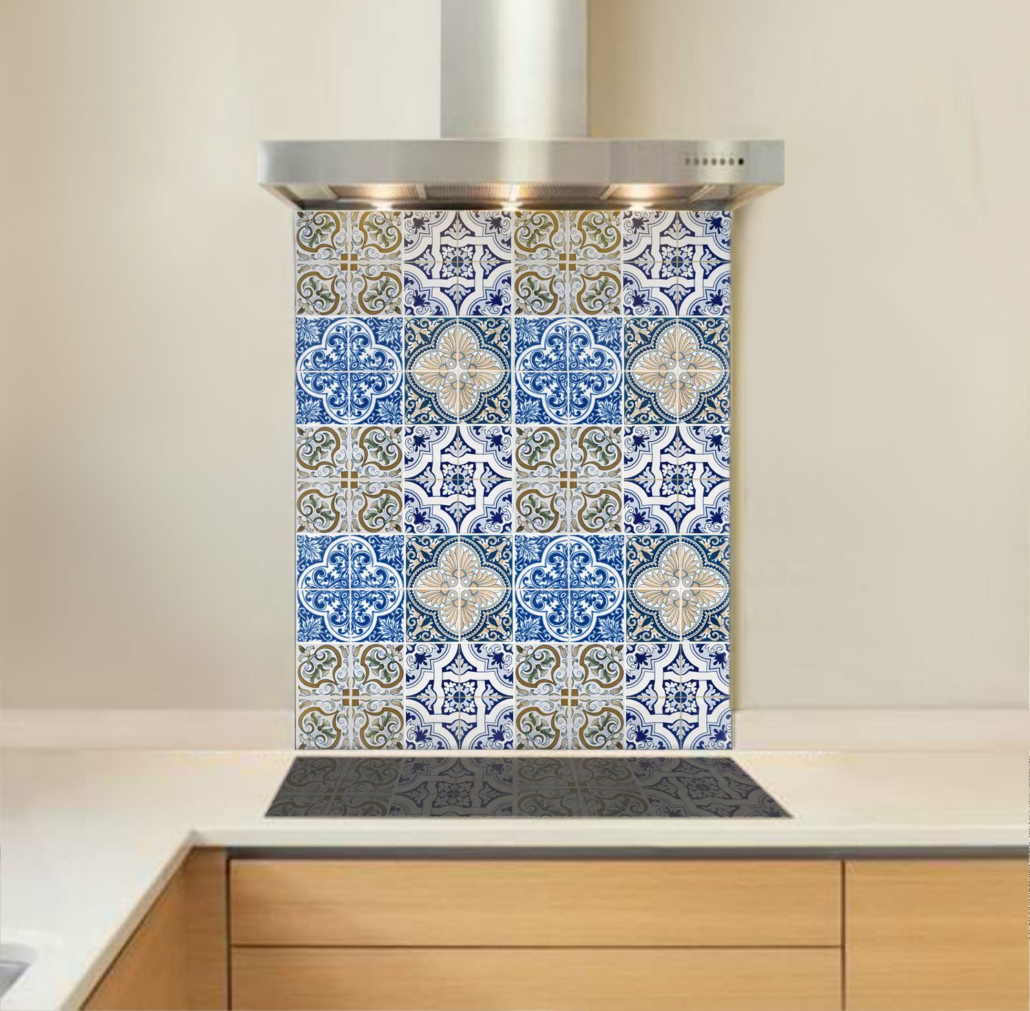 Kitchen Glass Splashback-Kitchen Splashback Tile-Printed Kitchen Glass ...