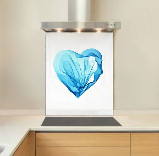 Picture of Blue Silk Heart Splashback