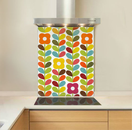 Picture of Retro Flowers and Leaves Splashback