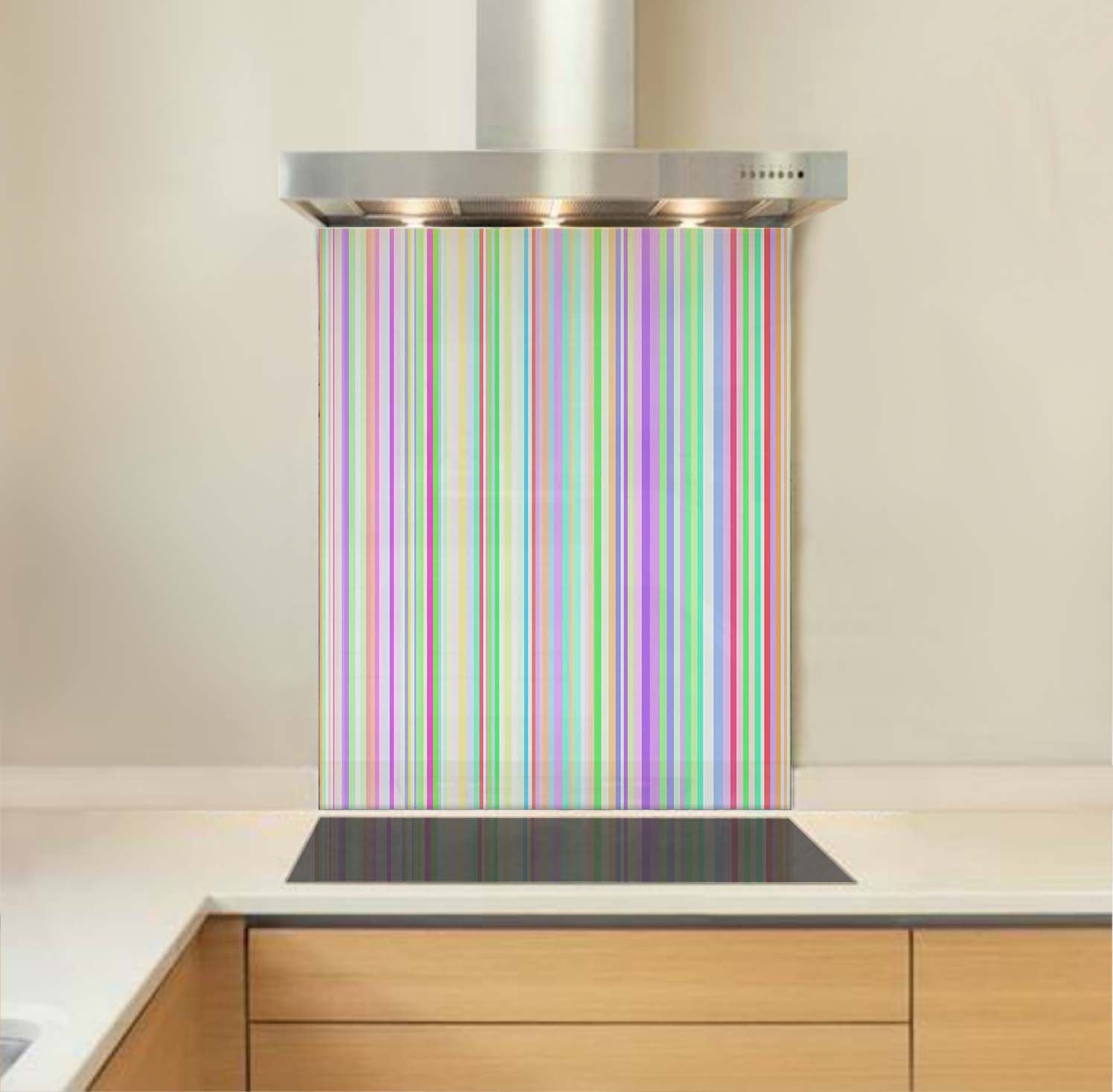 Pastel Stripe Glass Splashback