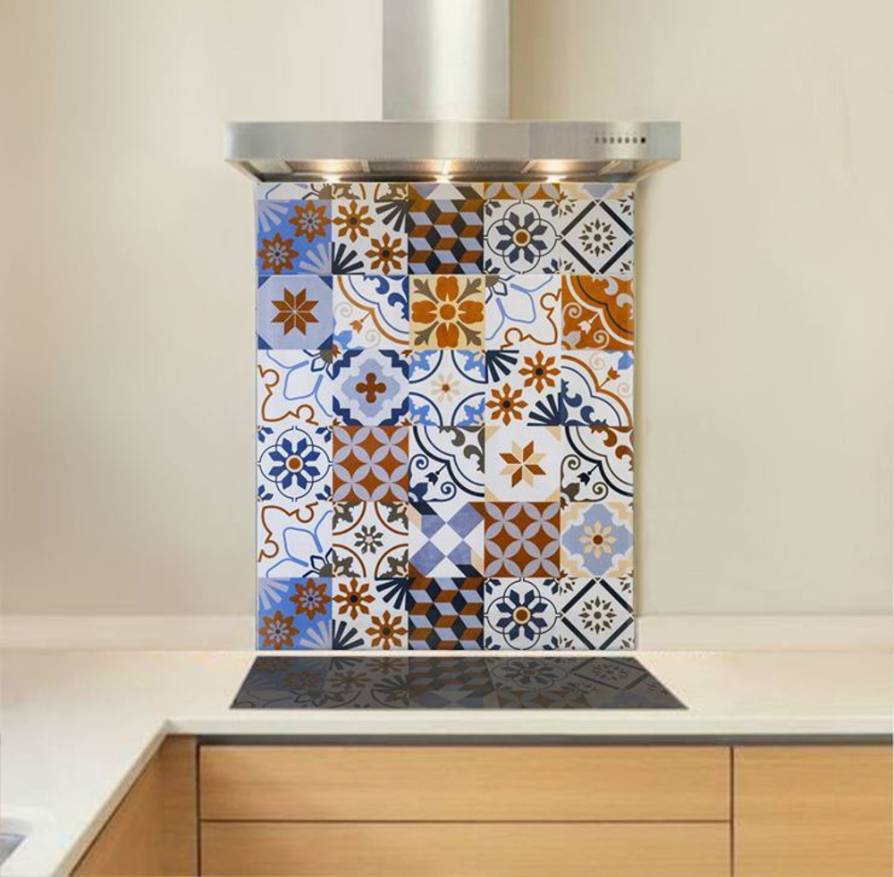 Picture of Multi Encaustic Tiles Splashback (standard size)