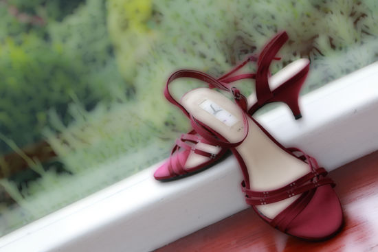 Picture of Red Shoes Glass Kitchen Splashback
