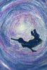 Picture of Swimming underwater embroidery art print Glass Kitchen Splashback