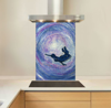 Picture of Swimming underwater embroidery art print Glass Kitchen Splashback