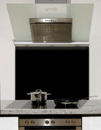 Jet Black Glass Kitchen Splashback