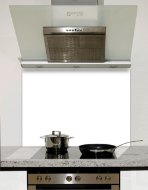 Pure White Glass Kitchen Splashback