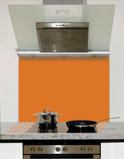 Active Orange Glass Splashback