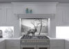 Black  and White Majestic Stag Glass Splashback