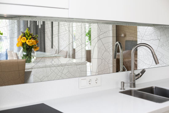 London Map Mirror Glass Splashbacks London Map Mirror Glass Splashbacks