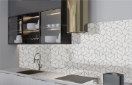 Gold Geometric Glass Splashback