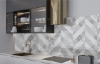 Grey Marble Chevron Splashback