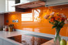 orange glass splashback