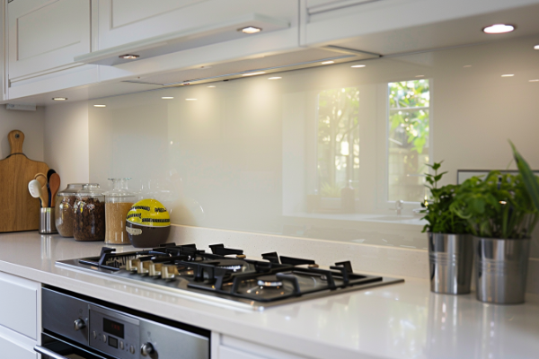 White Glass Splashback