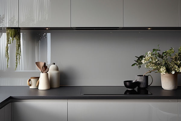 grey glass splashback