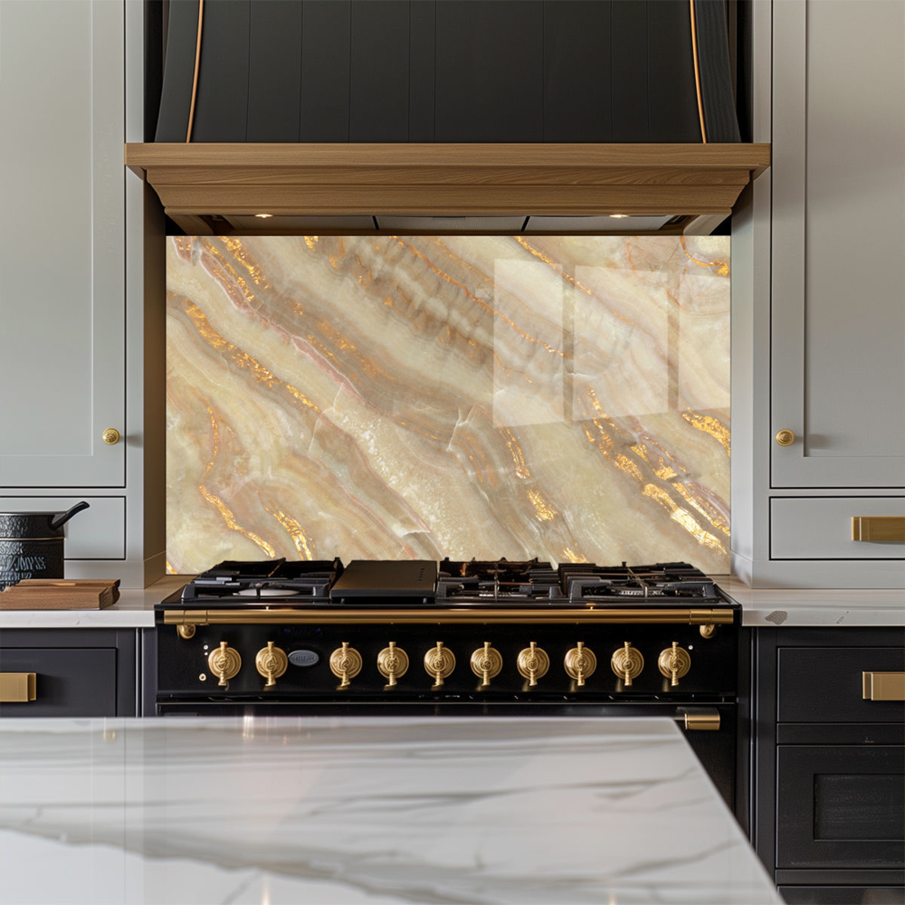 Picture of Golden Ivory Marble Splashback