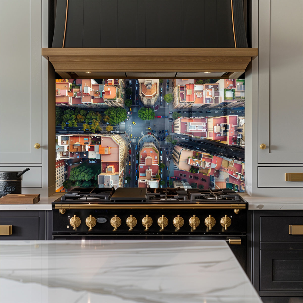 Barcelona Bird's-Eye Building Splashback