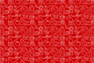 Picture of Breakfast red Glass Kitchen Splashback
