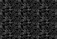 Picture of Breakfast black Glass Kitchen Splashback