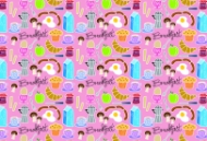 Picture of Breakfast multi pink Glass Kitchen Splashback