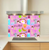 Breakfast multi pink Glass Kitchen Splashback