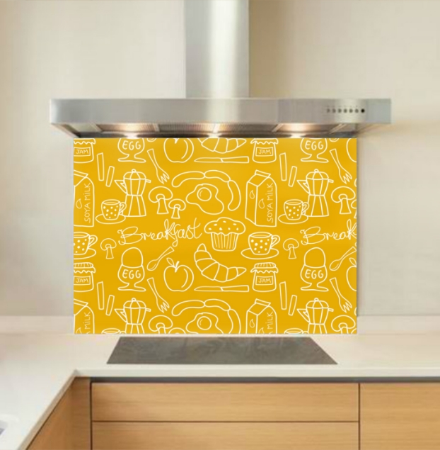 Breakfast-mustard-Glass-Kitchen-Splashback Breakfast-mustard-Glass-Kitchen-Splashback