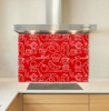 Breakfast red Glass Kitchen Splashback 