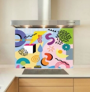 Memphis style Glass Kitchen Splashback