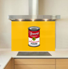 Pop Art soup can Glass Kitchen Splashback