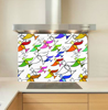 Rainbow Birds Glass Kitchen Splashback