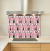 Spoon stripes in coral Glass Kitchen Splashback