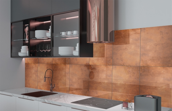 Copper Wall Panels Glass Splashback