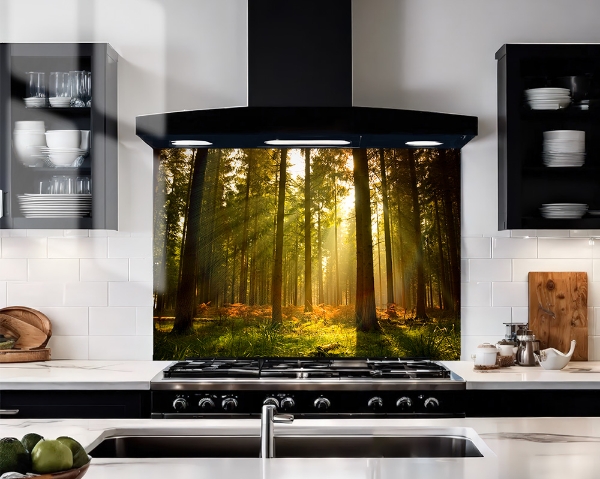 Sunlit Forest Glass Splashback